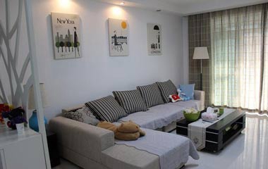 三居室簡約風(fēng)格實(shí)景圖，個(gè)性籠罩下