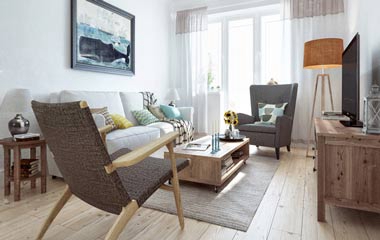 輕鄉村公寓一居室 淺色調優雅之家