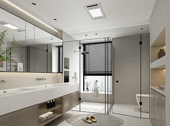 集成吊頂300系列（加盟商專供）伯爵灰-簡(jiǎn)凸套框（600×300×17mm）效果圖