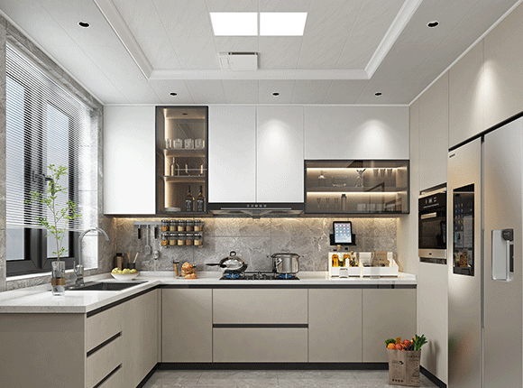 集成吊頂300系列（加盟商專供）雪峰白-簡(jiǎn)凸套框（600×300×17mm）效果圖