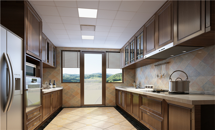 崇尚自然廚房吊頂設計效果圖 崇尚自然廚房吊頂設計效果圖