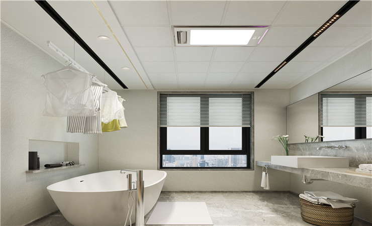  除了注意浴室集成吊頂的高度外，還必須注意顏色匹配